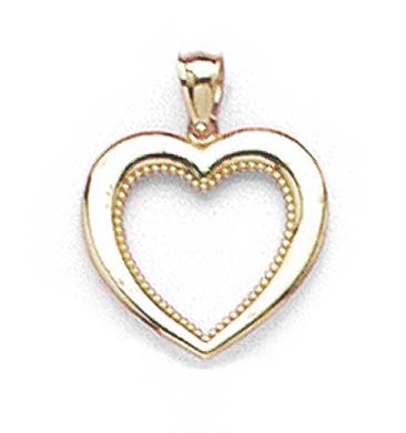 
14k Yellow Gold Large Outline Heart Pendant
