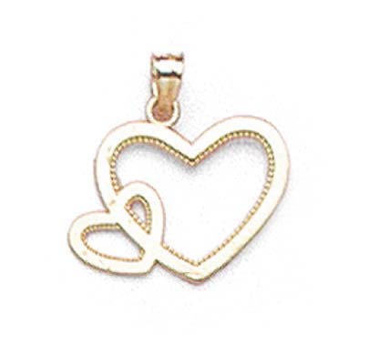 
14k Yellow Gold Outline Hearts Pendant
