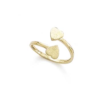 
14k Yellow Gold Bypass Hearts Toe Ring
