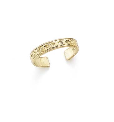 
14k Yellow Gold X and O Toe Ring
