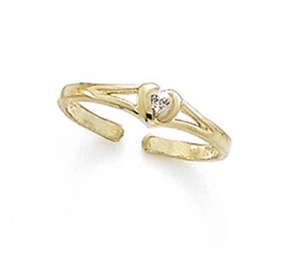 
14k Yellow Gold Diamond Heart Toe Ring
