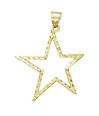 
14k Yellow Gold Star X Sparkle-Cut Pendant
