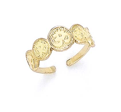 
14k Yellow Gold Ohm Chinese Letter Toe Ring
