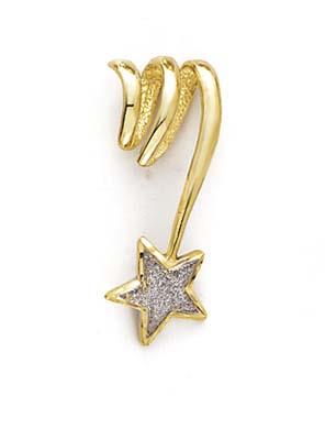 
14k Two-Tone Gold Swirl and Star Slide
