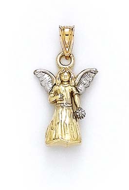 
14k Two-Tone Gold Small Angel Pendant

