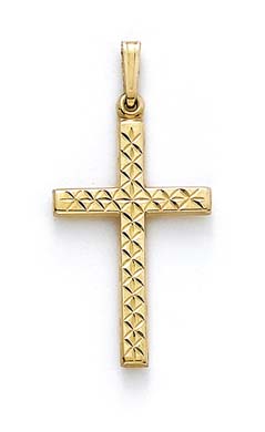 
14k Yellow Gold Sparkle-Cut Cross Pendant
