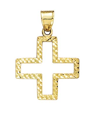 
14k Yellow Gold X Sparkle-Cut Cross Design Pendant
