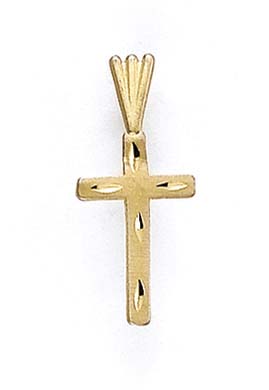
14k Yellow Gold Sparkle-Cut Cross Pendant
