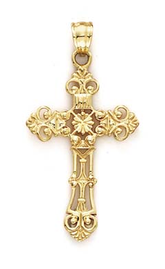 
14k Yellow Gold Fancy Cross Pendant
