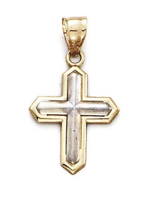 
14k Two-Tone Gold Small Cross Pendant
