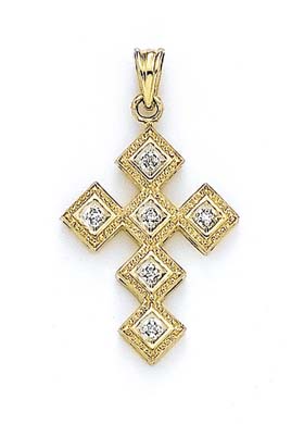 
14k Yellow Gold Diamond Cross Pendant
