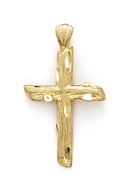 
14k Yellow Gold Bamboo Style Cross Pendant
