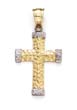
14k Two-Tone Large Nugget Cross Etruscan 
