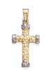 
14k Two-Tone Small Nugget Cross Etruscan 
