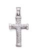 
14k White Small Nugget Cross Plain Ends P

