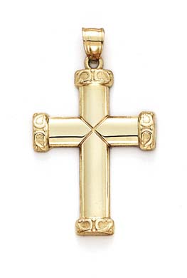 
14k Yellow Gold Capped Cross Backing Pendant
