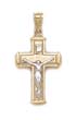 
14k Two-Tone Polished Crucifix Pendant
