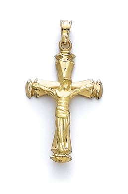 
14k Yellow Gold Capped End Crucifix Pendant
