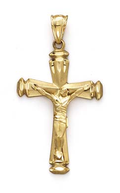 
14k Yellow Gold Capped End Crucifix Pendant
