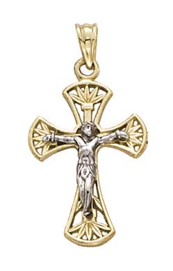 
14k Two-Tone Crucifix Pendant
