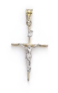 
14k Two-Tone Gold Large Crucifix Pendant

