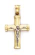 
14k Two-Tone Large Plain Crucifix Pendant
