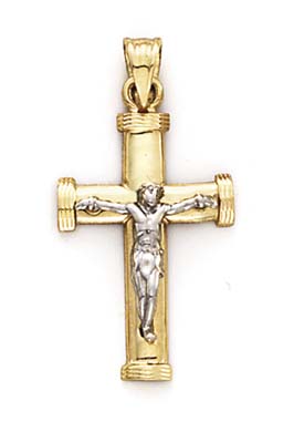
14k Two-Tone Gold Crucifix Pendant

