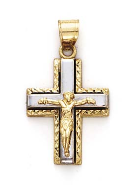 
14k Two-Tone Gold 3 Piece Crucifix Pendant
