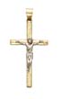 
14k Two-Tone Crucifix Wood Style Pendant
