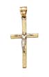 
14k Two-Tone Wood Style Crucifix Pendant
