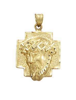 
14k Yellow Gold Christ Head Pendant
