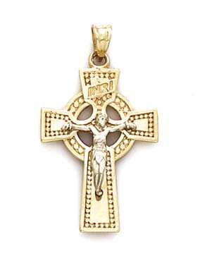 
14k Yellow Gold Celtic Crucifix Pendant
