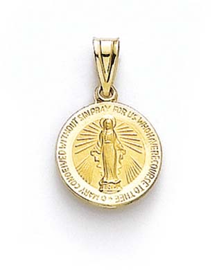 
14k Round Miraculous Medallion Pendant
