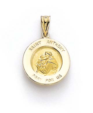 
14k Round St Anthony Medallion Pendant
