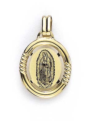 
14k Yellow Gold Guadalupe Laser Medallion Pendant
