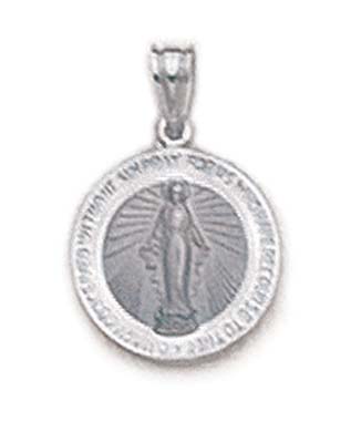 
14k White Gold Miraculous Medallion Pendant
