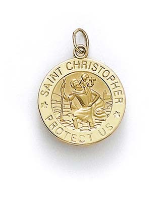 
14k Yellow Gold St Christopher Medallion Pendant
