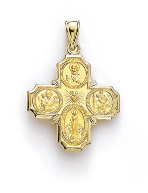
14k Yellow Gold Large 4-Way Medallion Pendant
