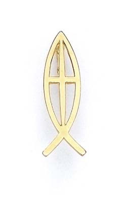 
14k Yellow Gold Jesus Fish Cross Pendant
