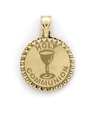
14k Yellow Gold Large Round Holy Communion Pendant
