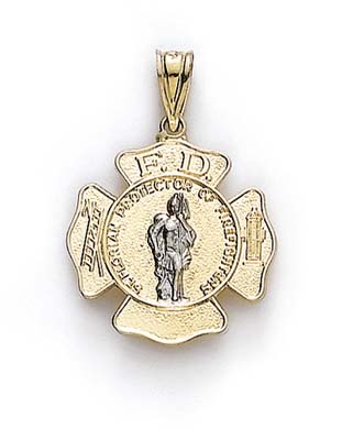 
14k Two-Tone Small St Florian Medallion Pendant
