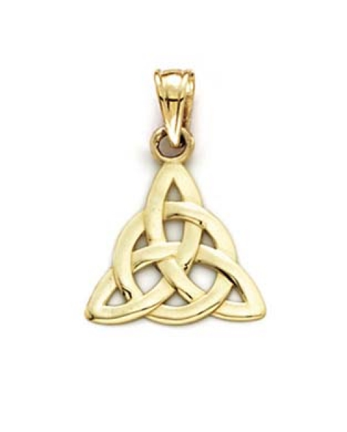 
Solid 14k Yellow Gold Small Polished Celtic Knot Pendant - 5/8 Inch wide
