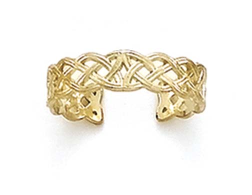 
14k Yellow Gold Celtic Band Adjustable Toe Ring

