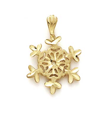 
14k Yellow Gold Snowflake Pendant
