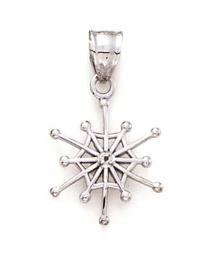 
14k White Gold Diamond Snowflake Pendant
