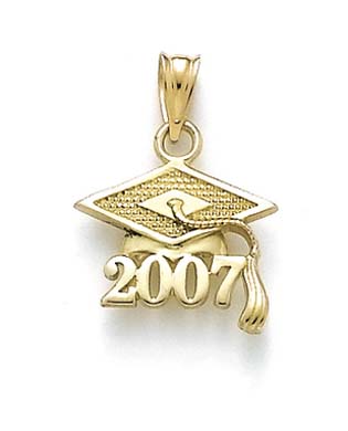 
14k Yellow Gold 2007 Graduation Cap Pendant
