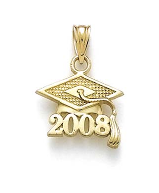 
14k Yellow Gold 2008 Graduation Cap Pendant
