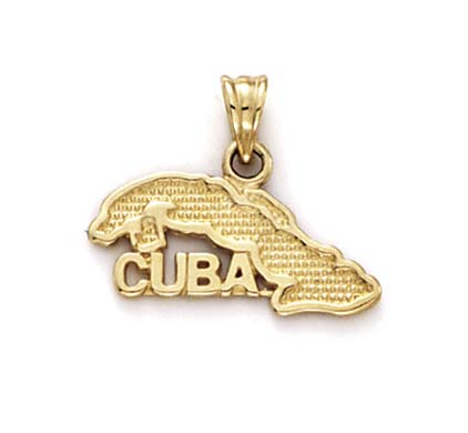 
14k Yellow Gold Cuba Map Pendant
