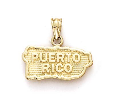 
14k Yellow Gold Puerto Rico Map Pendant

