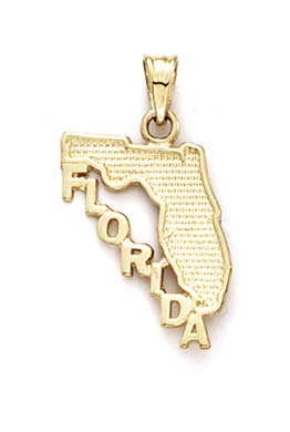 
14k Yellow Gold Florida Map Pendant
